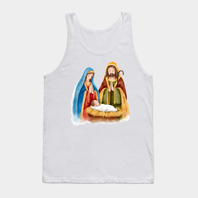 Nativity Sleeping Jesus Tank Top by Mako Design 